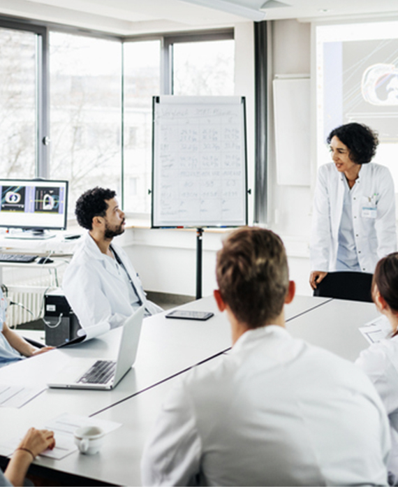 Clinicians around a table